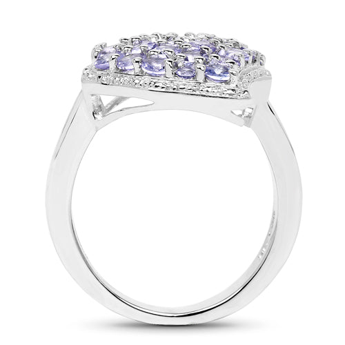 1.63 Carat Genuine Tanzanite .925 Sterling Silver Ring Bids.com
