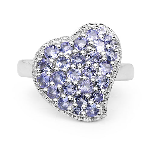 1.63 Carat Genuine Tanzanite .925 Sterling Silver Ring Bids.com