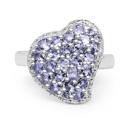 1.63 Carat Genuine Tanzanite .925 Sterling Silver Ring Bids.com