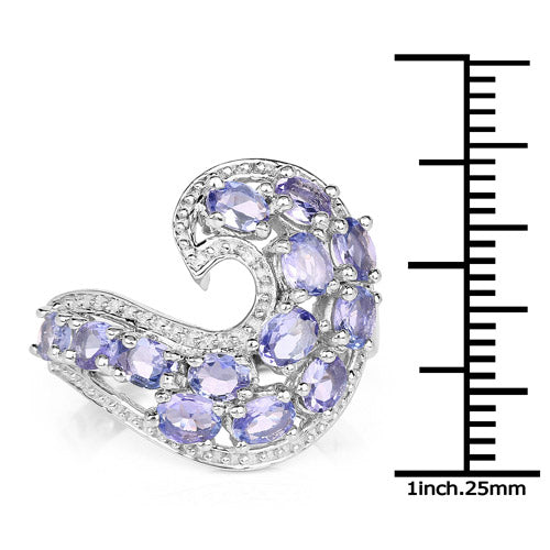 2.21 Carat Genuine Tanzanite .925 Sterling Silver Ring Bids.com