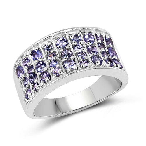 1.23 Carat Genuine Tanzanite .925 Sterling Silver Ring Bids.com