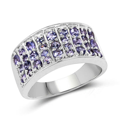 1.23 Carat Genuine Tanzanite .925 Sterling Silver Ring Bids.com