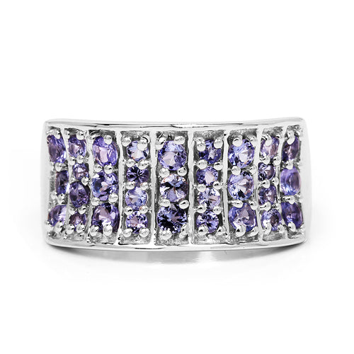 1.23 Carat Genuine Tanzanite .925 Sterling Silver Ring Bids.com