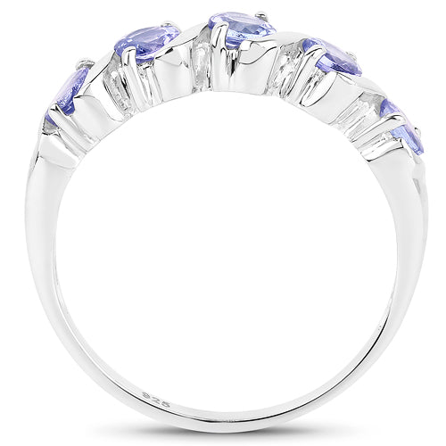 1.15 Carat Genuine Tanzanite .925 Sterling Silver Ring Bids.com
