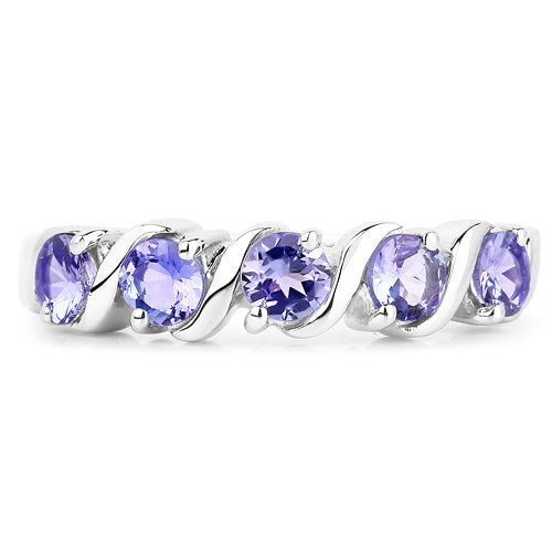 1.15 Carat Genuine Tanzanite .925 Sterling Silver Ring Bids.com
