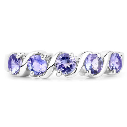 1.15 Carat Genuine Tanzanite .925 Sterling Silver Ring Bids.com