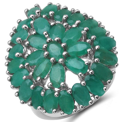 8.10 Carat Genuine Emerald .925 Sterling Silver Ring Bids.com