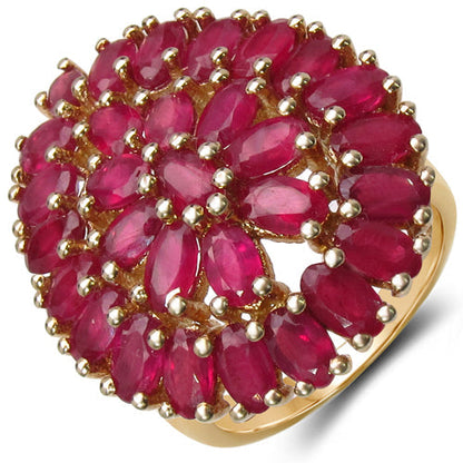 14K Yellow Gold Plated 9.30 Carat Genuine Ruby .925 Sterling Silver Ring Bids.com
