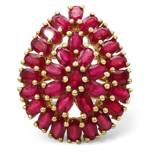 14K Yellow Gold Plated 9.30 Carat Genuine Ruby .925 Sterling Silver Ring Bids.com