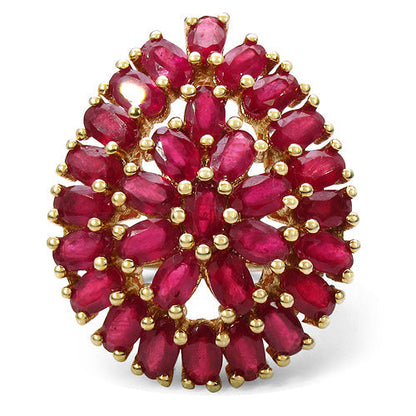 14K Yellow Gold Plated 9.30 Carat Genuine Ruby .925 Sterling Silver Ring Bids.com
