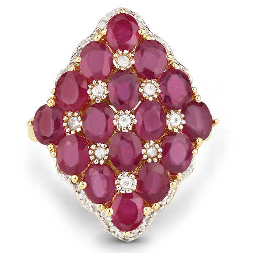 6.49 Carat Glass Filled Ruby and White Topaz .925 Sterling Silver Ring Bids.com