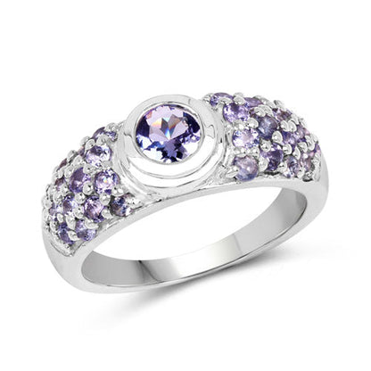 1.45 Carat Genuine Tanzanite .925 Sterling Silver Ring Bids.com