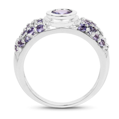 1.45 Carat Genuine Tanzanite .925 Sterling Silver Ring Bids.com