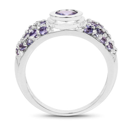 1.45 Carat Genuine Tanzanite .925 Sterling Silver Ring Bids.com