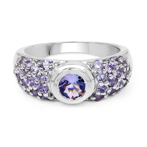 1.45 Carat Genuine Tanzanite .925 Sterling Silver Ring Bids.com