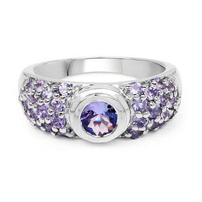 1.45 Carat Genuine Tanzanite .925 Sterling Silver Ring Bids.com