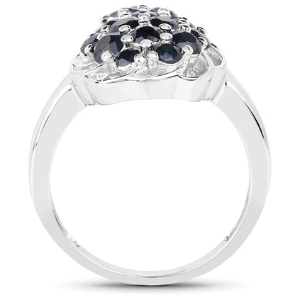 1.62 Carat Genuine Blue Sapphire .925 Sterling Silver Ring Bids.com