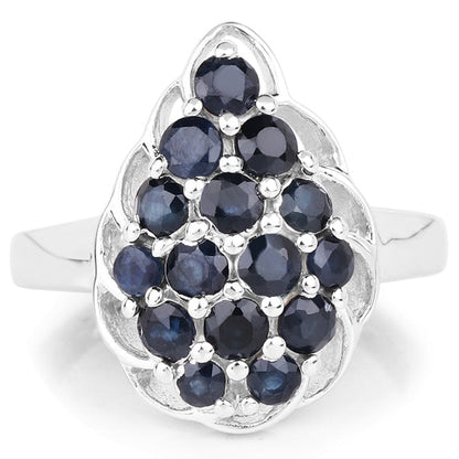 1.62 Carat Genuine Blue Sapphire .925 Sterling Silver Ring Bids.com