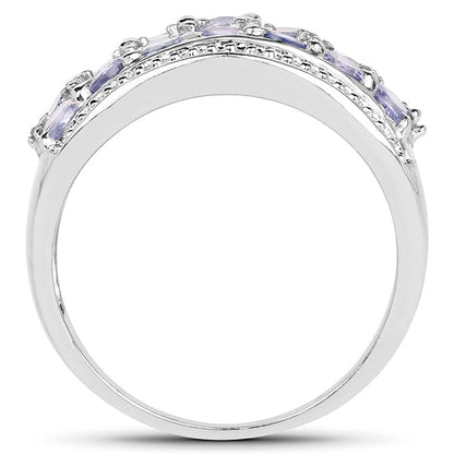 1.44 Carat Genuine Tanzanite & White Topaz .925 Sterling Silver Ring Bids.com