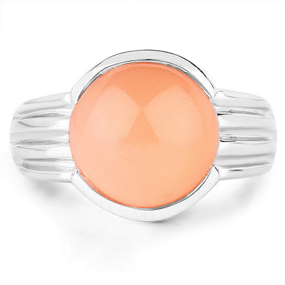 6.00 Carat Genuine Peach Moonstone .925 Sterling Silver Ring Bids.com