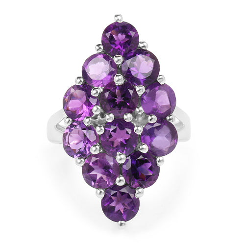 6.78 Carat Genuine Amethyst .925 Sterling Silver Ring Bids.com
