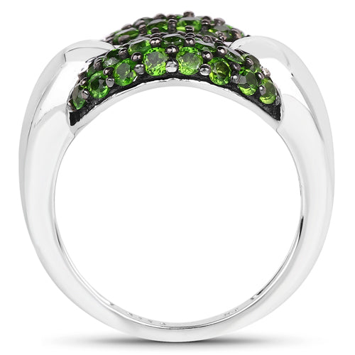 1.82 Carat Genuine Chrome Diopside .925 Sterling Silver Ring Bids.com