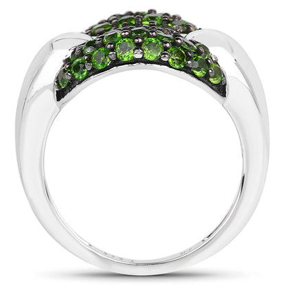 1.82 Carat Genuine Chrome Diopside .925 Sterling Silver Ring Bids.com