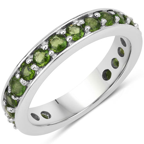 1.33 Carat Genuine Chrome Diopside .925 Sterling Silver Ring Bids.com