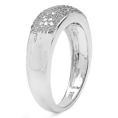 0.49 Carat Genuine White Diamond .925 Sterling Silver Ring Bids.com
