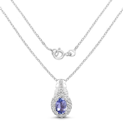 2.46 Carat Genuine Tanzanite and White Topaz .925 Sterling Silver 3 Piece Jewelry Set (Ring, Earrings, and Pendant w/ Chain) Bids.com