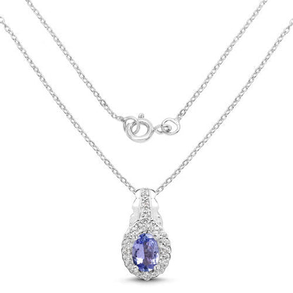 2.46 Carat Genuine Tanzanite and White Topaz .925 Sterling Silver 3 Piece Jewelry Set (Ring, Earrings, and Pendant w/ Chain) Bids.com