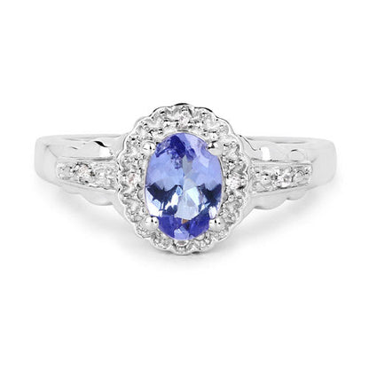 2.46 Carat Genuine Tanzanite and White Topaz .925 Sterling Silver 3 Piece Jewelry Set (Ring, Earrings, and Pendant w/ Chain) Bids.com