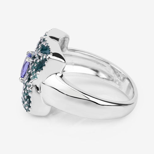 0.44 Carat Genuine Tanzanite .925 Sterling Silver Ring Bids.com