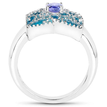 0.44 Carat Genuine Tanzanite .925 Sterling Silver Ring Bids.com