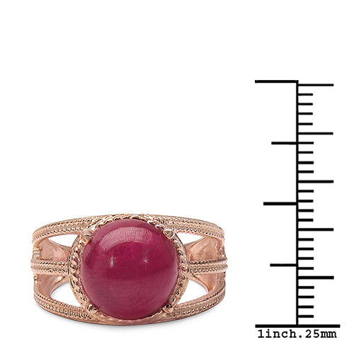 14K Rose Gold Plated 6.55 Carat Genuine Glass Filled Ruby .925 Sterling Silver Ring Bids.com