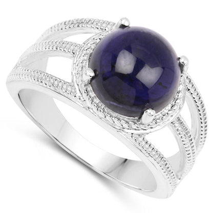 3.65 Carat Genuine Iolite .925 Sterling Silver Ring Bids.com