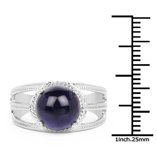 3.65 Carat Genuine Iolite .925 Sterling Silver Ring Bids.com