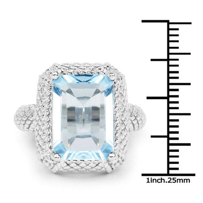 9.25 Carat Genuine Blue Topaz .925 Sterling Silver Ring Bids.com
