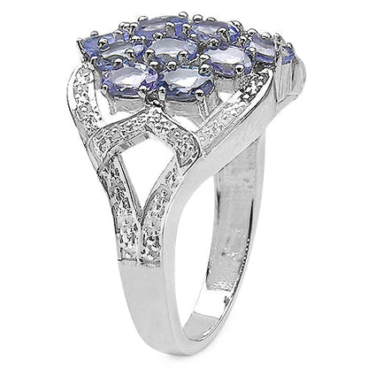 2.38 Carat Genuine Tanzanite .925 Sterling Silver Ring Bids.com