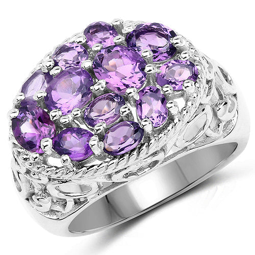 2.64 Carat Genuine Amethyst .925 Sterling Silver Ring Bids.com
