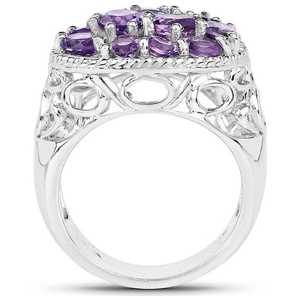 2.64 Carat Genuine Amethyst .925 Sterling Silver Ring Bids.com