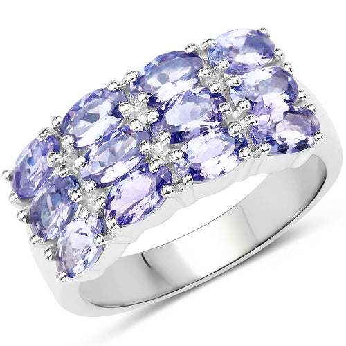 3.00 Carat Genuine Tanzanite .925 Sterling Silver Ring Bids.com