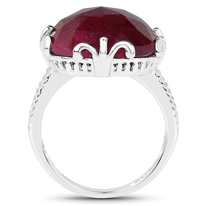 13.65 Carat Dyed Ruby .925 Sterling Silver Ring Bids.com