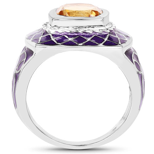 2.00 Carat Genuine Citrine .925 Sterling Silver Ring Bids.com
