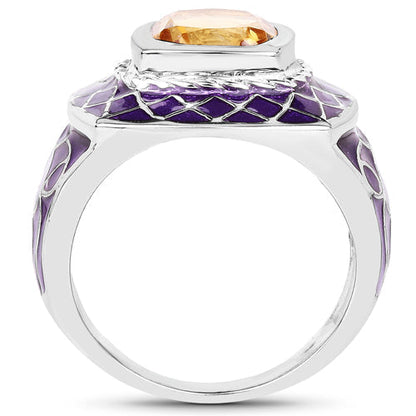 2.00 Carat Genuine Citrine .925 Sterling Silver Ring Bids.com
