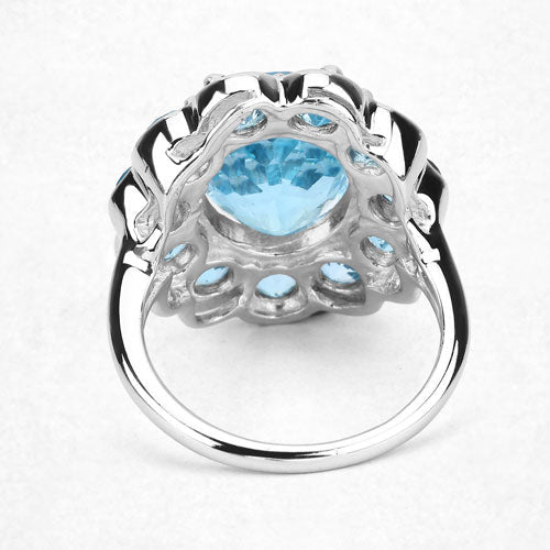 8.77 Carat Genuine Swiss Blue Topaz .925 Sterling Silver Ring Bids.com