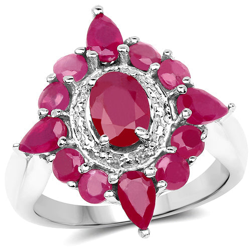 3.04 Carat Glass Filled Ruby .925 Sterling Silver Ring Bids.com