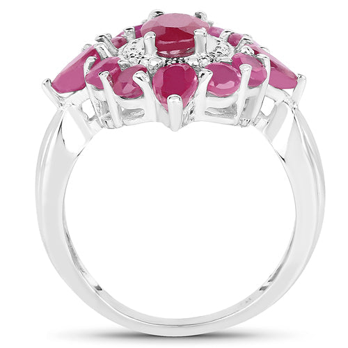 3.04 Carat Glass Filled Ruby .925 Sterling Silver Ring Bids.com