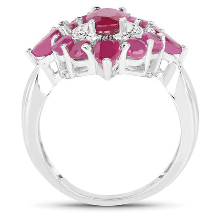 3.04 Carat Glass Filled Ruby .925 Sterling Silver Ring Bids.com