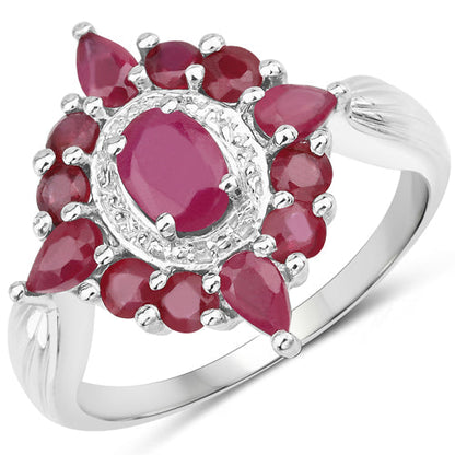 2.89 Carat Genuine Ruby .925 Sterling Silver Ring Bids.com